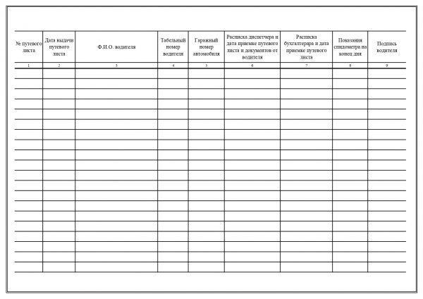 Можно ли вести журнал учета путевых листов в экселе